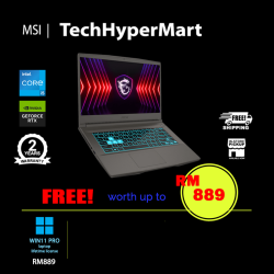 MSI Thin 15 B12UC-1499MY-1-W11P 15.6" Laptop/ Notebook (i5-12450H, 8GB, 512GB, 1TB, NV RTX3050, W11P, 144Hz)