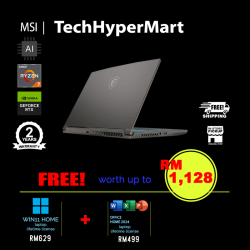 MSI Thin A15 B7VE-657MY-24-W11 15.6" Laptop/ Notebook (Ryzen 7 7735HS, 24GB, 512GB, NV RTX4050, W11H, Off Home 2024, AI)
