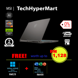 MSI Thin A15 B7VE-657MY-1-W11-EPP 15.6" Laptop/ Notebook (Ryzen 7 7735HS, 16GB, 1TB, NV RTX4050, W11H, Off Home 2024, AI)