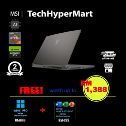 MSI Thin A15 B7VE-657MY-24-W11P 15.6" Laptop/ Notebook (Ryzen 7 7735HS, 24GB, 512GB, NV RTX4050, W11P, Off Home 2024, AI)
