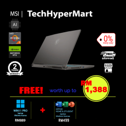 MSI Thin A15 B7VE-657MY-1-W11P-EPP 15.6" Laptop/ Notebook (Ryzen 7 7735HS, 16GB, 1TB, NV RTX4050, W11P, Off Home 2024, AI)