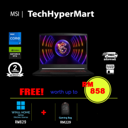 MSI Thin GF63 12UC-854MY-16-W11 15.6" Laptop/ Notebook (i7-12650H, 16GB, 512GB, NV RTX3050, W11H, 144Hz)