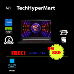 MSI Thin GF63 12UC-854MY-W11P 15.6" Laptop/ Notebook (i7-12650H, 8GB, 512GB, NV RTX3050, W11P, 144Hz)