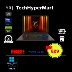 MSI Vector 16 HX AI A2XWHG-046MY 16" Laptop/ Notebook (Ultra 7 255HX, 16GB, 1TB, NV RTX5070Ti, W11H, 240Hz, AI Chip)