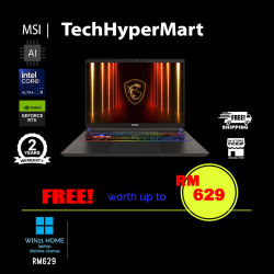 MSI Vector 16 HX AI A2XWIG-295MY 16" Laptop/ Notebook (Ultra 9 275HX, 16GB, 1TB, NV RTX5080, W11H, 240Hz, AI Chip)
