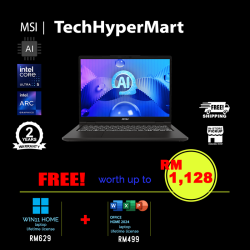 MSI Venture 14 AI A1MG-027MY-24-W11 14" Laptop/ Notebook (Ultra 5 125H, 24GB, 512GB, Intel Arc, W11H, Off Home 2024, AI Chip)