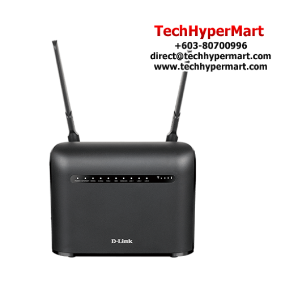 D-Link DWR-961 3G Router (1200Mbps, 2x detachable 4G LTE antennas,  1x 10/100/1000 Gigabit Ethernet)