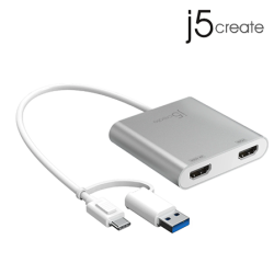 J5create JCA365 USB-C to Dual HDMI Multi-Monitor Adapter