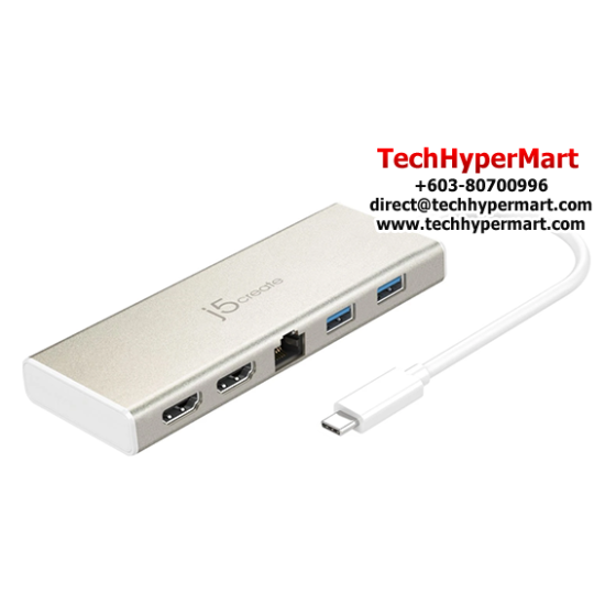 J5create JCD381 USB Type-C™ Dual HDMI Mini Dock-Ethernet/ USB 3.1 HUB / PD2.0