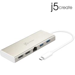 J5create JCD381 USB Type-C™ Dual HDMI Mini Dock-Ethernet/ USB 3.1 HUB / PD2.0