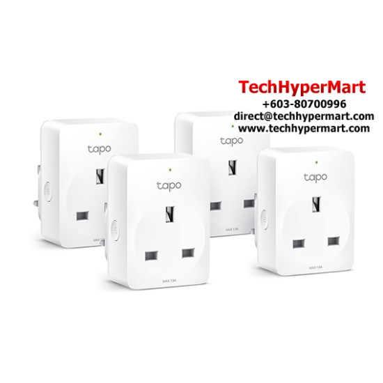 TP-Link Tapo P100 (4-pack) Smart WiFi Plug (Power Button, 2.4 GHz, Android 4.4)