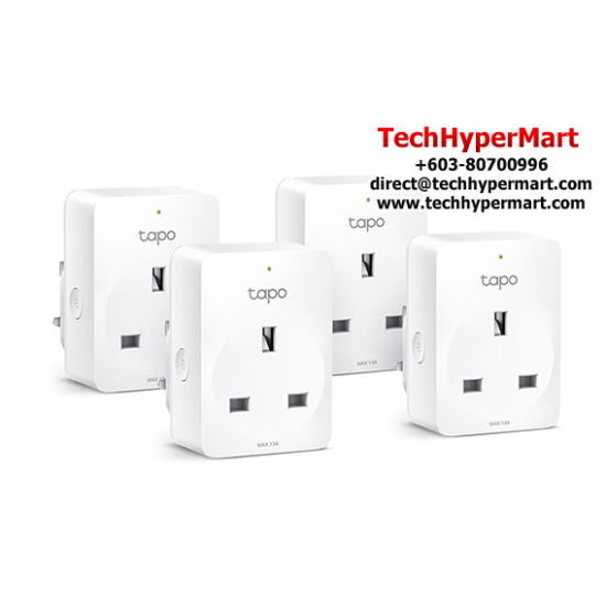 TP-Link Tapo P100 (4-pack) Smart WiFi Plug (Power Button, 2.4 GHz, Android 4.4)