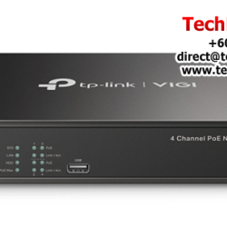 TP-Link VIGI NVR1004H-4P Video Recorder (4-Channel, 80 Mbps, H.265+/H.265/ H.264+/H.264)