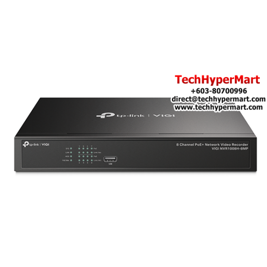 TP-Link VIGI NVR1008H-8MP Video Recorder (8-Channel, 80 Mbps, H.265+/H.265/ H.264+/H.264)
