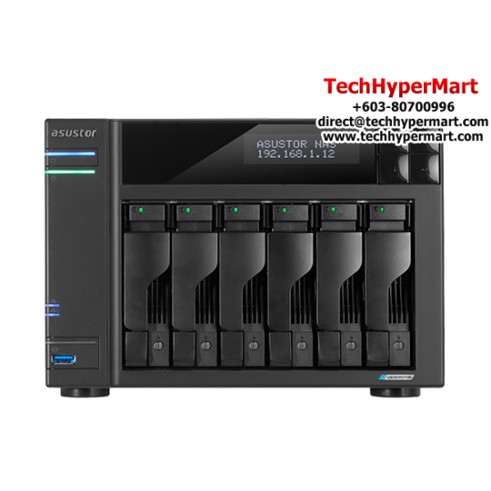 Asustor AS6706T NAS Server (6-Bay, 8GB eMMC, Quad-Core 2.0GHz, Tower)