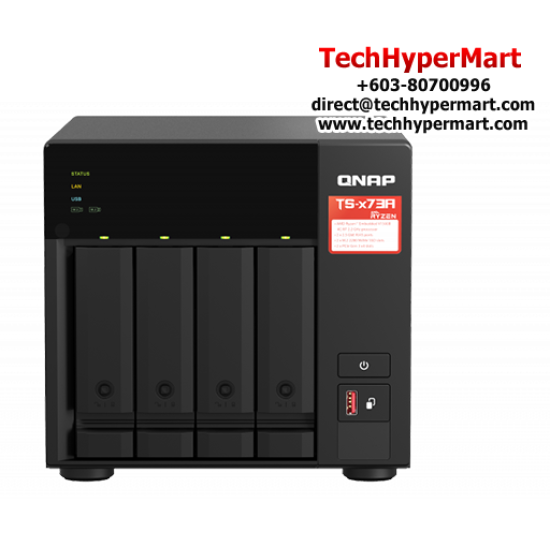 QNAP TS-473A-8G Nas (4 Bay, AMD Ryzen V1000 Quad-core 2.2 GHz, 8GB DDR4 RAM, 64-Bit)
