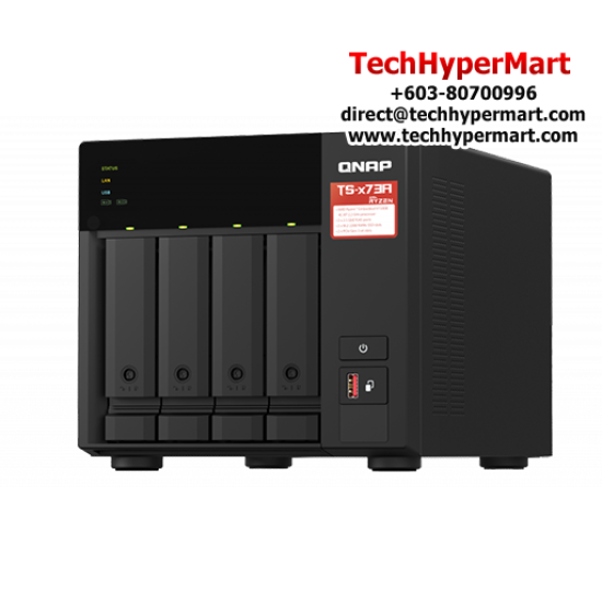 QNAP TS-473A-8G Nas (4 Bay, AMD Ryzen V1000 Quad-core 2.2 GHz, 8GB DDR4 RAM, 64-Bit)