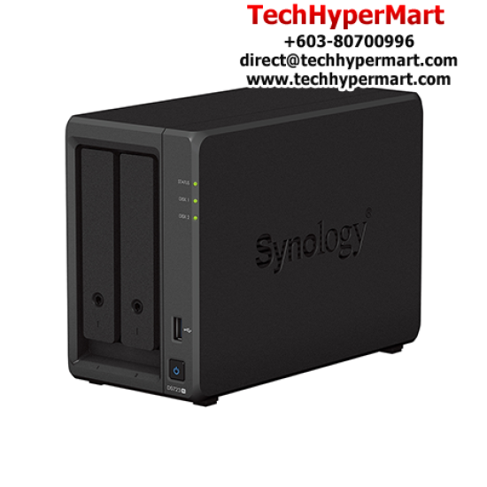 Synology DS723+ NAS Server (2 Bay, Quad Core 2.6GHz, 2 GB DDR4, 20.7 dB)