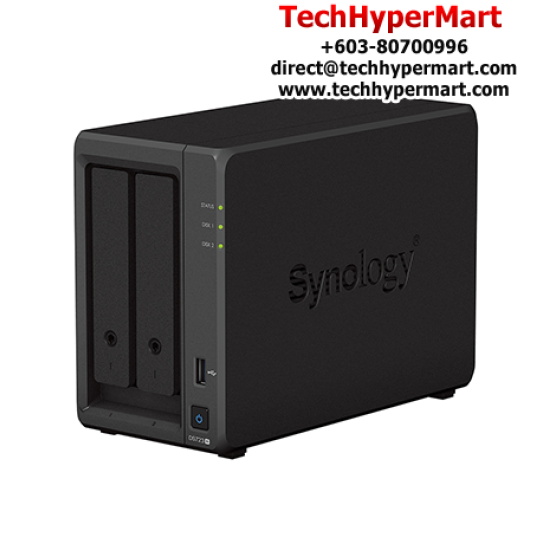 Synology DS723+ NAS Server (2 Bay, Quad Core 2.6GHz, 2 GB DDR4, 20.7 dB)