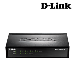 D-Link DES-1008PA Unmanaged Switches (8 Port, Compact Design, Flow Control)