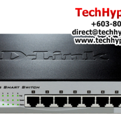 D-Link DES-1210-08P Managed Switches (8 Port Web Smart Fast Ethernet, PoE 72W, Support Smart IP-MAC-Port Binding)