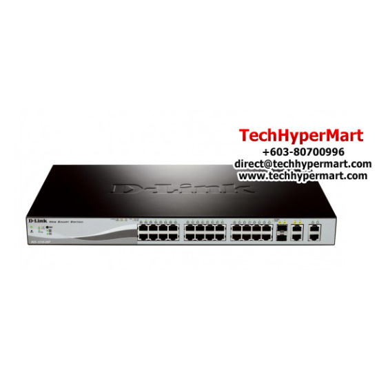 D-Link DES-1210-28P L2 Managed Switches (24 Port Web Smart Fast Ethernet POE Switch, 2 Combo Gigabit, SFP Port )