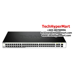 D-Link DES-1210-52 Managed Switches (48 Port Web Smart Fast Ethernet Switch, 2 Combo Gigabit, SFP Port, QoS, Bandwidth Control)