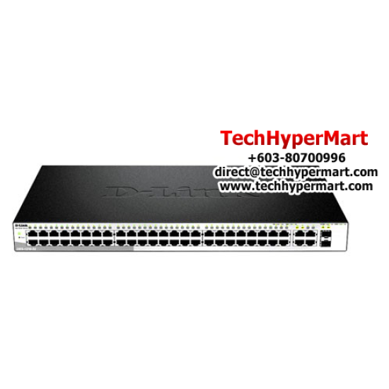 D-Link DES-1210-52 Managed Switches (48 Port Web Smart Fast Ethernet Switch, 2 Combo Gigabit, SFP Port, QoS, Bandwidth Control)