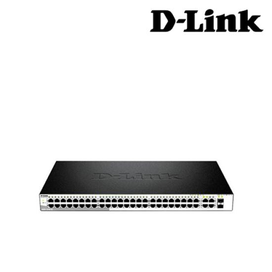 D-Link DES-1210-52 Managed Switches (48 Port Web Smart Fast Ethernet Switch, 2 Combo Gigabit, SFP Port, QoS, Bandwidth Control)