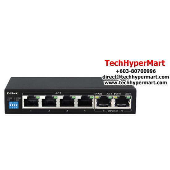 D-Link DES-F1006P-E Switch (6-Port, 100Mbps)