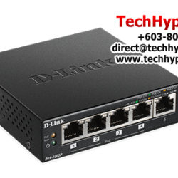 D-Link DGS-1005P Unmanaged Switches (5 Port, Gigabit Ethernet, Power over Ethernet)
