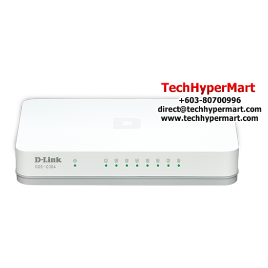 D-Link DGS-1008A Unmanaged Switches (8 Port, Fast and Reliable Networking, Conserve Energy)