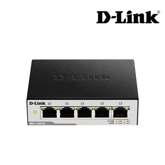 D-Link DGS-1100-05 Switch (5-Port, 10/100/1000BASE-T ports)
