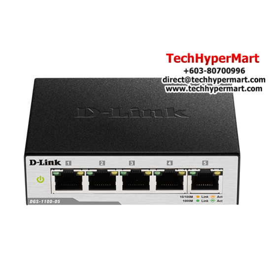 D-Link DGS-1100-05 Switch (5-Port, 10/100/1000BASE-T ports)