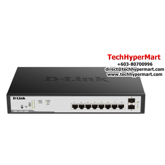 D-Link DGS-1100-10MPP Managed Switches (10 Port, Easy to Deploy, Traffic Optimization)
