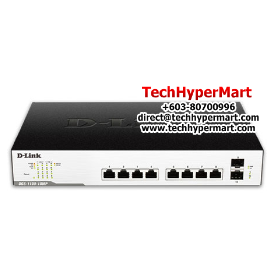 D-Link DGS-1100-10MP EasySmart Switches (8 Gigabit POE switch + 2SFP Port)