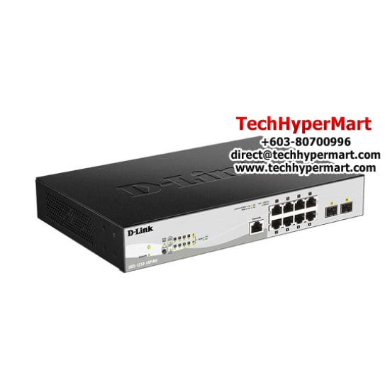 D-Link DGS-1210-10P Managed Switches (8 Port Web Smart Gigabit POE Switch, 2 SFP Port, QoS, Bandwidth Control)