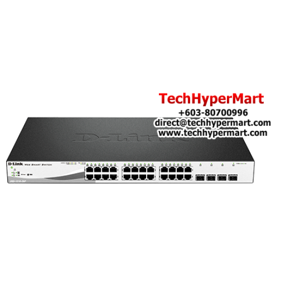 D-Link DGS-1210-28MP Managed Switches (24 Port Web Smart Gigabit POE Switch, 4 SFP Port, Network Security Features)