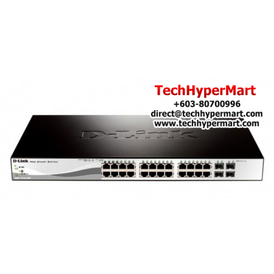 D-Link DGS-1210-28P Managed Switches (24 Port Web Smart Gigabit POE Switch, 4 SFP Port, Secure your Network)