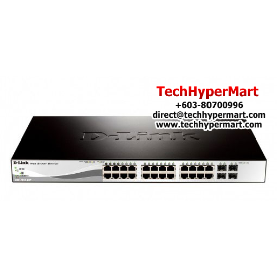 D-Link DGS-1210-28P Managed Switches (24 Port Web Smart Gigabit POE Switch, 4 SFP Port, Secure your Network)