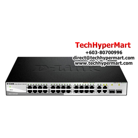 D-Link DGS-1210-28 Managed Switches  (24 Port Web Smart Gigabit Switch, 4 SFP Port, QoS, Bandwidth Control, Versatile Management)