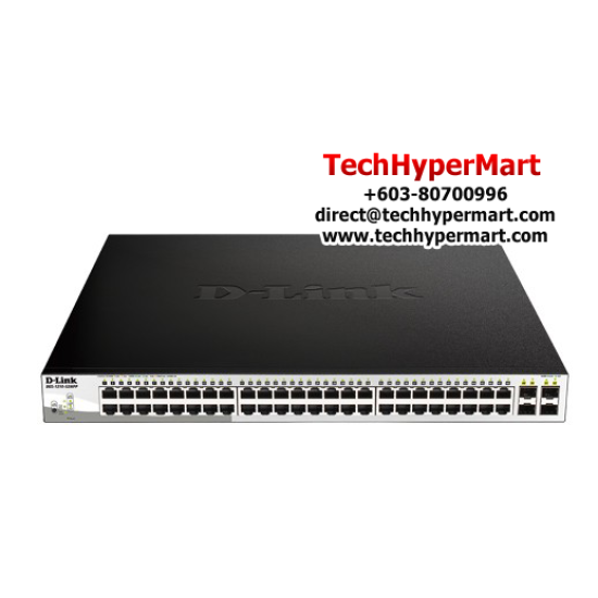 D-Link DGS-1210-52MPP Managed Switches (48 Port Web Smart Gigabit POE Switch, 4 SFP Port, Secure your Network)