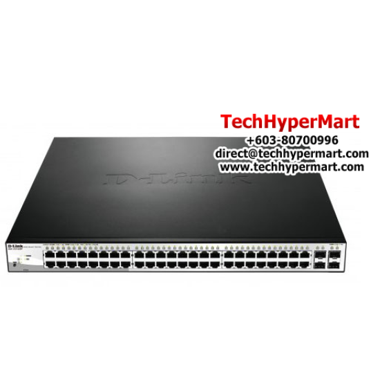D-Link DGS-1210-52MP Managed Switches (48 Port Web Smart Gigabit POE Switch, 4 SFP Port, Secure your Network)