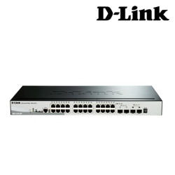D-Link DGS-1510-28P Managed Switches (24 Port, Flexibility and Scalability, Two 10G SFP+ Stacking/Uplink)
