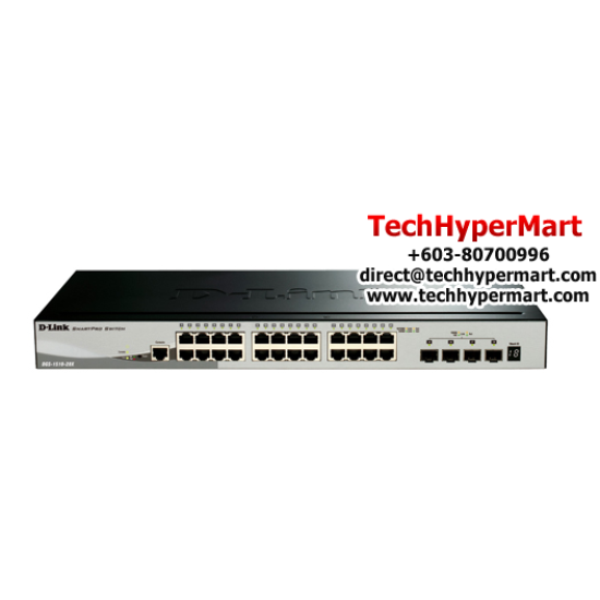 D-Link DGS-1510-28X Managed Switches (24 Port, Flexibility and Scalability, Two 10G SFP+ Stacking/Uplink)