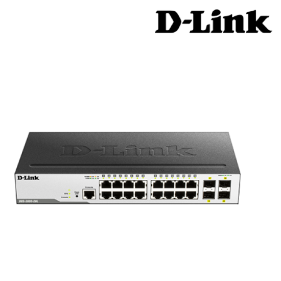D-Link DGS-3000-20L Managed Switches (16 Port, Multi-Gigabit Performance)