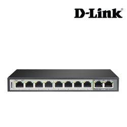 D-Link DGS-F1010P-E Switch (8+2 Port, 2 Gbps)