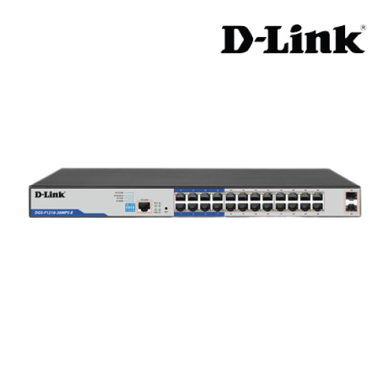 D-Link DGS-F1210-26MPS-E Managed Switch (24-Port, 52 Gbps)