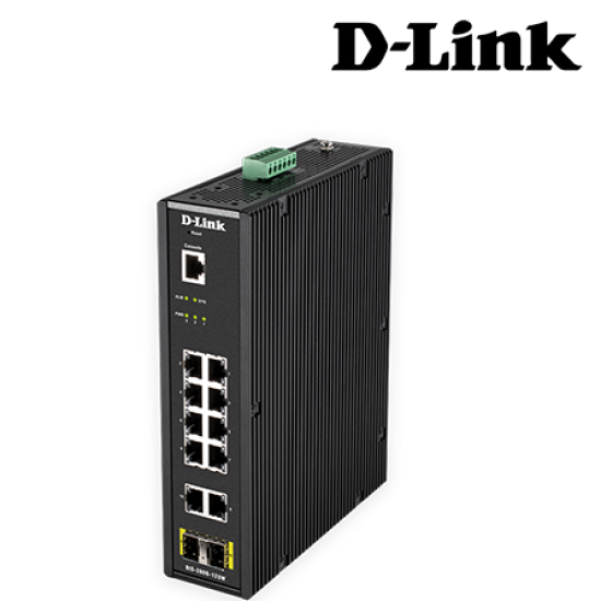 D-Link DIS-200G-12SW Managed Switches (10 Port, High Redundancy and Reliability, Easy Troubleshooting)