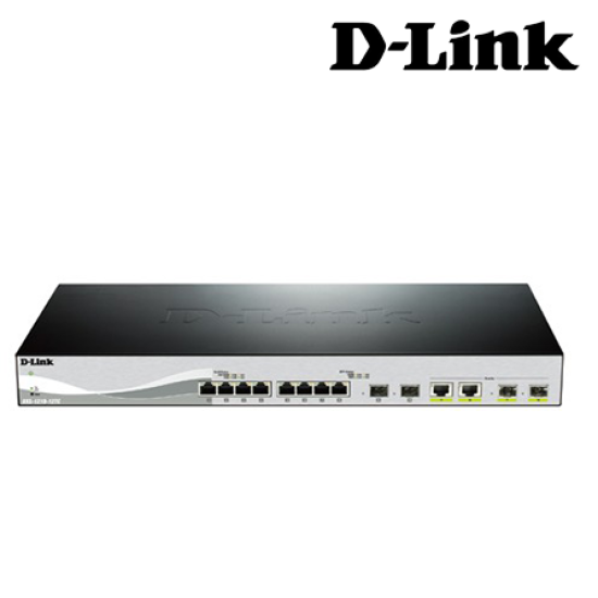 D-Link DXS-1210-12TC Managed Switches (8 Port, QoS, Bandwidth Control, Network Security Features)